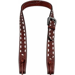 Harnais de cheval en cuir véritable avec boucle d'oreille fendue pour chevaux - Product Image 1