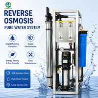 Système RO 250 LPH avec membrane 4040 et pompe verticale en acier inoxydable 0,25 T/H, machine d'osmose inverse industrielle, prétraitement filtre bleu