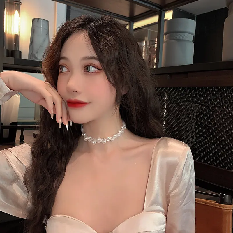 Tùy Chỉnh Cổ Điển Ngọc Trai Beading Đồ Trang Sức Hợp Thời Trang Nữ Sang Trọng Handmade Ngọc Trai Choker Vòng Cổ Cho Phụ Nữ Cô Gái