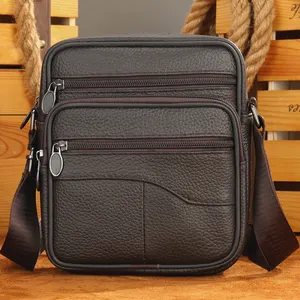 Marrant Men Bolsos de hombro pequeños de cuero genuino Bolso lateral cruzado de cuero Bolsos de hombro de cuero para hombres