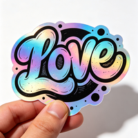 Paquete de Pegatinas Laminadas Brillantes y Mate, Resistentes, con Impresión de Logotipo Personalizado, Troqueladas, Resistentes a los Rayos UV y al Agua