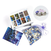Puzzle en bois personnalisé de 1000 pièces, zones de lettres au dos, rapport de mastication élevé, ajustement parfait, finition transparente, affiche 1:1, carton rigide, robuste