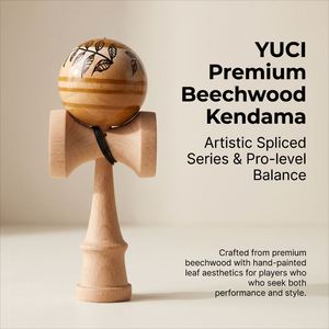 Premium Beech Wood Kendama Natural Finish Hand Painted Leaf Illustration Professional <b>Balance</b> Custom Logo Wooden <b>Game</b> - Product Image 3