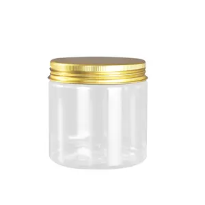 Top Seller Plastic Honey Candy Herb cookies Food Storage Glass Jar With Aluminum Cover