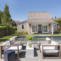 Ensemble de canapés de jardin modernes en alliage d'aluminium, imperméables et résistants aux UV, pour balcon, bureau de vente et salle d'exposition, mobilier d'extérieur