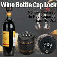 Bouchon de bouteille de vin sous vide avec dispositif de conservation et verrouillage à combinaison à 3 chiffres en plastique pour bouchon de bouteille de vin