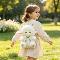 Sac à dos en peluche agneau, sac à bandoulière en peluche animal avec bretelles réglables, sac en peluche mignon pour enfants et filles garçons