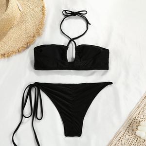 Costume da Bagno Sexy da Donna 2025, Bikini a Due Pezzi Personalizzato, Costume da Nuoto con Allacciatura al Collo, Micro <span class=keywords><strong>Perizoma</strong></span> Brasiliano - Product Image 3