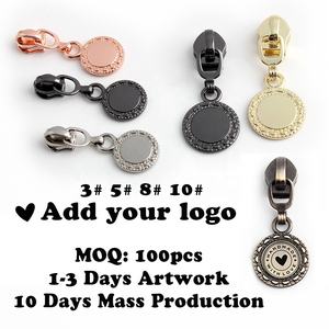 高品質カスタムロゴ小動物ペット犬フットプリント猫ロックヘッドジッパースライダージッパープラーヘッドスカート衣類 - Product Image 2