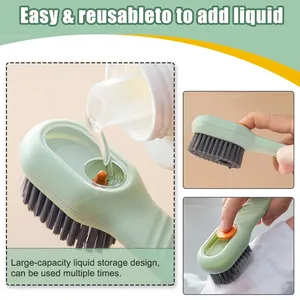Wholesale Shoes Brush Automatic Discharge Multifunction Press Out <b>Cleaner</b> Soft Bristles Clothes Brushes Cleaning Tool - Product Image 5