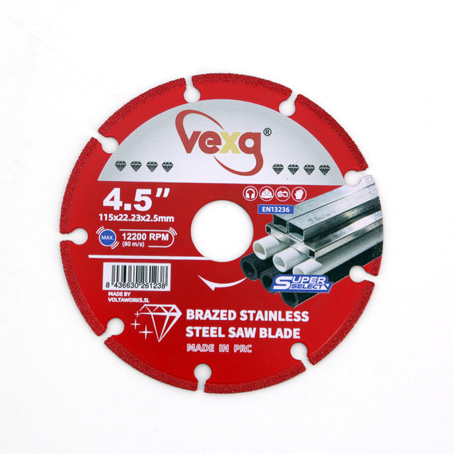 Brazed Stainless Steel Diamond Saw Blade 4.5inch 115mm Diamond Cutting Wheel Cutter for Stone Steel Ceramic