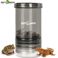 REPTI ZOO Mélangeur et Distributeur de Poudre de Calcium en Acrylique pour Reptiles avec Sortie Réglable pour Dragon Barbu, Caméléon, Gécko