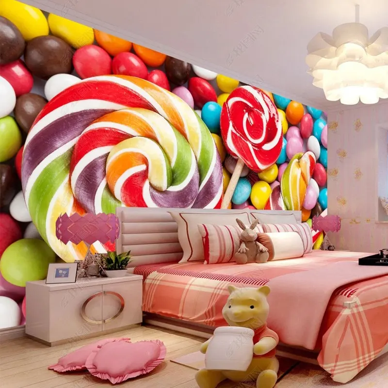 Custom high-quality Candy 3d wallpaper mural photo wall paper bedroom decor