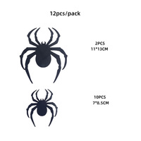 3d Stereo Pvc Plastikfolie 12er Pack Fledermaus Spinne Halloween Party liefert Kuchen Dekoration Topper Kuchen