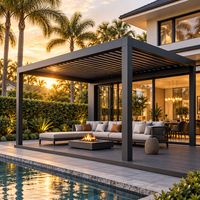 Pergola motorisée en aluminium avec éclairage LED, pavillon de jardin pour fêtes, modèle CE TUV NG-MP2026
