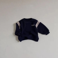 Nouvelle Mode Bébé Enfants Épaule Bloc De Couleur Manches Longues Pull Garçons Filles Neutre Sweats Surdimensionnés