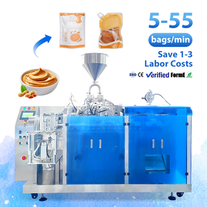 Machine de remplissage automatique de liquides, ensacheuse Doypack pour sachets préformés, beurre de cacahuète, tahini, pâte de sésame, sauce, scellage - Product Image 1
