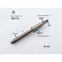 C0630 C0630A Tailstock lengan poros lubang dalam Morse 2 # OD 32/34*140mm mur sekrup ekor T13 * 3mm Aksesori bubut