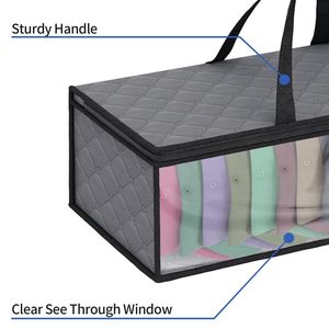 Modern Household Portable Hat <b>Storage</b> Bag Made PVC Foldable Cube-shaped Under-<b>bed</b> <b>Storage</b> Box Organizer - Product Image 3