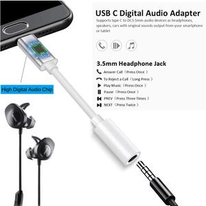 Adaptateur casque HANTAI USB 3.1 Type-C 3,5 mm mâle-femelle plaqué or CE ROHS pour mobile, iPad, voiture, microphone/MP3 - Product Image 2