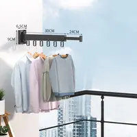 Süper eylül uzay tasarrufu alüminyum ev çamaşır katlama elbise askısı duvara monte geri çekilebilir kumaş kurutma rafı