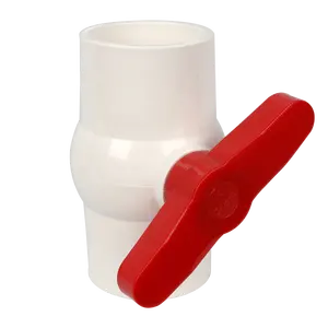PNTEK ABS Red Handle Compact Upvc PVC Ball Valve For Flow Control