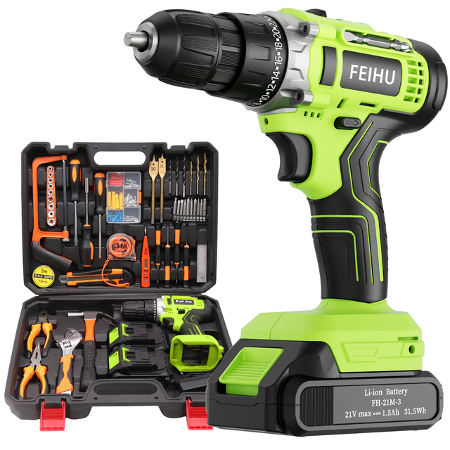 China High Performance 18/20/21V Electric Cordless Screwdriver Machine Cordless Electric Power Drill Combo