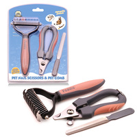 Kit de toilettage pour animaux de compagnie, brosse démêlante pour chien et chat, coupe-ongles avec lime, brosse anti-peluches et coupe-ongles pour animaux de compagnie