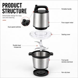 Pilon à igname 6L, produit de cuisine domestique, mixeur électrique en acier inoxydable, robot culinaire, machine à piler le Fufu - Product Image 6
