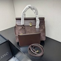 Sac fourre-tout personnalisé en cuir de vachette pour femme, grande capacité, sac à main en daim patchwork, cuir véritable, mode européenne et américaine, sac à fermoir