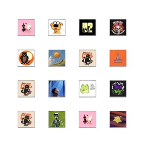 Set de broches esmaltados cuadrados de dibujos animados de Halloween, insignias metálicas con estampado de arte de personajes espeluznantes para bolsos, abrigos, sombreros, adorno diario, hobby - Product Image 4