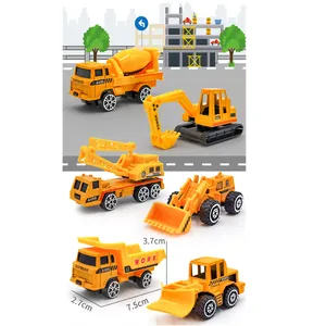 Hot Sale Orange Color Die Casting Model Mini Truck Alloy Engineer Excavator Model Car Toy Set for Kids