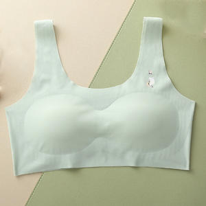 <span class=keywords><strong>Soutien</strong></span>-<span class=keywords><strong>gorge</strong></span> sans couture pour filles, respirant, rembourré en latex, pour adolescentes et adolescentes, sous-vêtements en soie glacée, confortables pour étudiants - Product Image 3