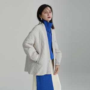 Manteaux d'hiver <span class=keywords><strong>femme</strong></span> 2022 <span class=keywords><strong>doudoune</strong></span> <span class=keywords><strong>mi</strong></span>-<span class=keywords><strong>longue</strong></span> légère col en v ample cordon losange <span class=keywords><strong>doudoune</strong></span> <span class=keywords><strong>femme</strong></span> - Product Image 1