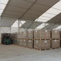 Grande tente de stockage industrielle en acier aluminium robuste, imperméable en PVC pour l'extérieur, 20*50m