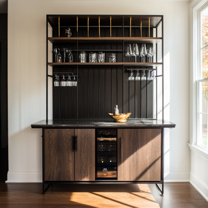 Tủ đựng đồ bằng gỗ tùy chỉnh, quầy bar mini, tủ rượu di động tại nhà - Product Image 4