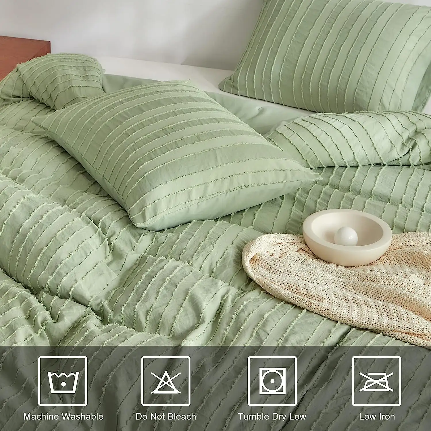Luxury Boho Tufted Stripe Colorful Custom Designer Quilt Comforter Sets Bedding Luxury Bedding set