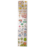 Autocollants décoratifs mignons en PET imperméables, motif dessin animé anime, en bande longue 8x40cm, compatibles AI/PSD/CDR/JPG pour agendas et bullet journals