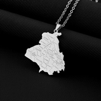 Collar con Colgante de Mapa de Arabia Saudita con Nombre de Ciudad en Acero Inoxidable, Nuevo y Moderno, para Mujer