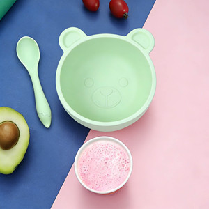 Juego de Vajilla de Silicona de Grado Alimenticio Libre de BPA, Tazón, Plato, Cuchara y Tenedor para Bebés, Seguros y Suaves - Product Image 5