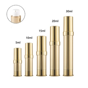 New Arrival 5ml Mini Cosmetic Airless Pump Bottle Silver Gold Plastic Airless Bottle with 10ml 15ml 20ml 30ml Sizes <b>for</b> Shampoo - Product Image 4