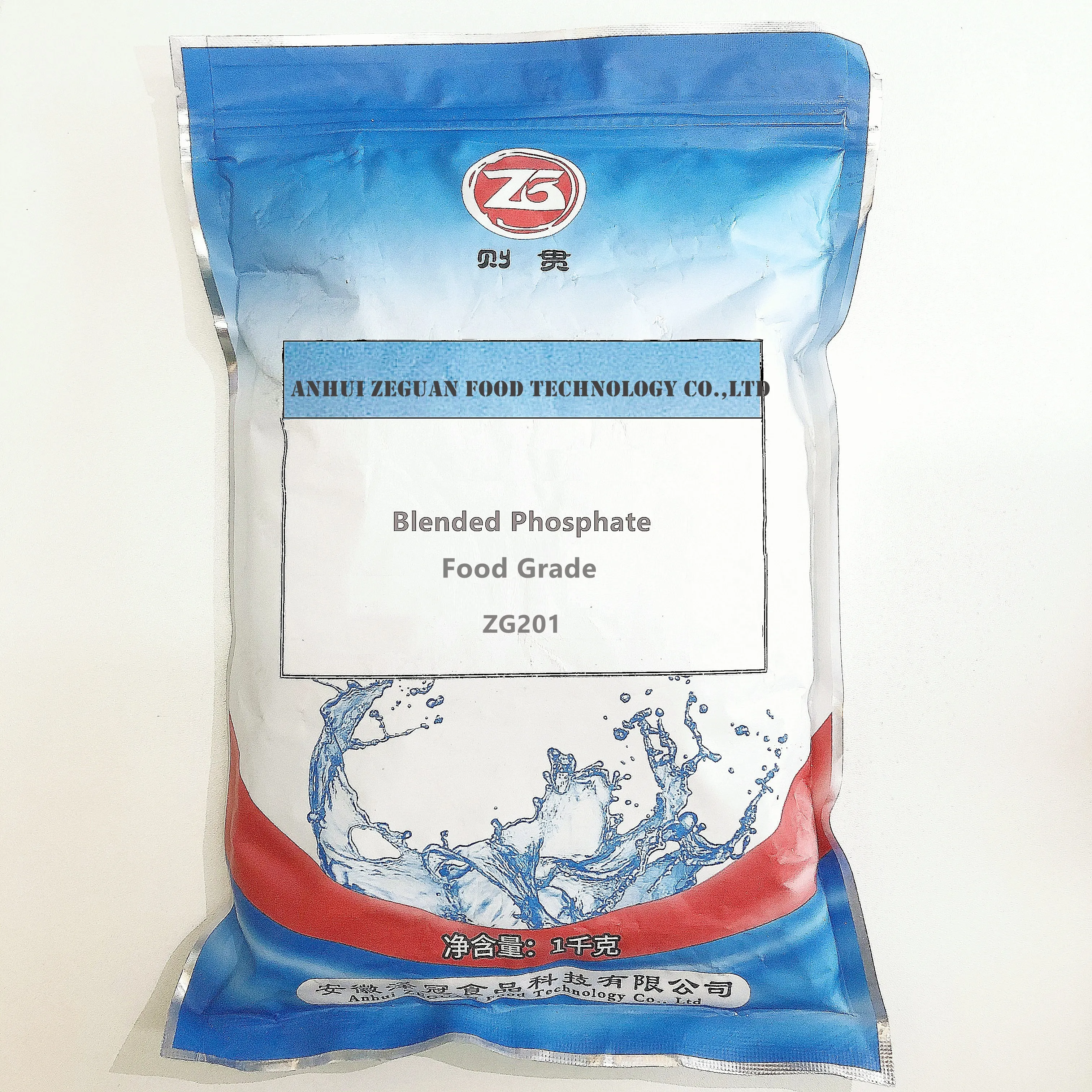 Poudre blanche ZG201 de qualité alimentaire pour le traitement des filets de calmar et des crustacés emballés dans du phosphate composé 25 KG/BAG