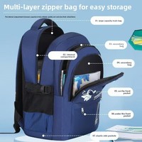 Mochila Escolar Unisex de Gran Capacidad, con Tiras Reflectantes, Transpirable, Duradera, con Correas Curvas, de Nailon, a la Moda