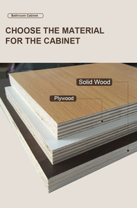 2025 Style Modern Water Resistant Wooden Panel Bath Cabinet Single Double Bathroom <strong>Vanities</strong> LED Mirror Sink for Villa Apartments - Product Image 6