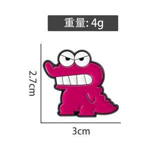 Épingle en émail crocodile rose en métal artisanal Vente en gros Broche de personnages d'anime comique Broche Insigne de revers UV Nickel noir - Product Image 5
