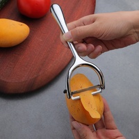 Klassieke roestvrijstalen gekartelde groenteschiller, handmatig, voor aardappelen, wortelen & komkommers, multifunctioneel keukengereedschap