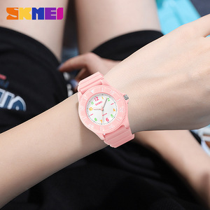 Skmei Children's Analog Quartz Watch 50m Waterproof Student Exam Wristwatch <b>Light</b> Blue Band - Product Image 3