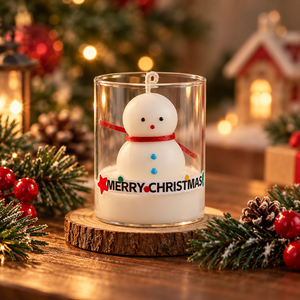 Candela Profumata Festiva 12 Design: Pan di Zenzero, Babbo <span class=keywords><strong>Natale</strong></span>, Pupazzo di Neve, Renna - Barattolo in Vetro per Decorazioni Natalizie - Product Image 1