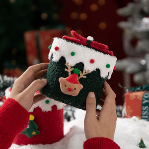 Wholesale Soft Fuzzy Cylindrical <b>Christmas</b> <b>Gift</b> Box <b>Set</b> Elk Tree Xmas Tabletop Holiday Scene Decoration - Product Image 5