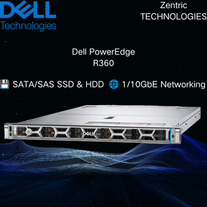 เซิร์ฟเวอร์ Dell PowerEdge R360 Enterprise 1U แบบติดตั้งในตู้แร็ค พร้อมซีพียู Intel Xeon E-2400 หน่วยความจำ DDR5 ECC โซลูชันการจัดเก็บข้อมูลสำหรับโครงสร้างไอทีธุรกิจ - Product Image 1